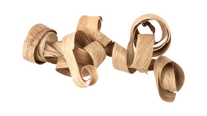 Wood shavings sawdust isolated on transparent background