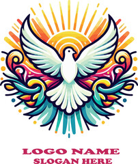 Obraz premium Espiritu santo logo vector white background .