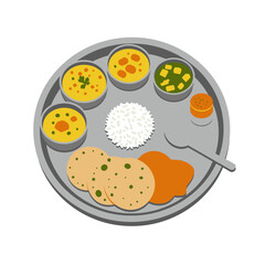 Colorful Indian Thali: A Delicious and Vibrant Vegetarian Meal Presentation