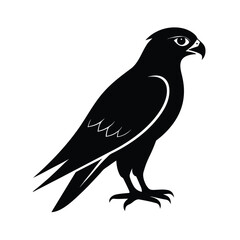 Fototapeta premium Majestic falcon silhouette in flight elegant bird of prey design isolated on white background