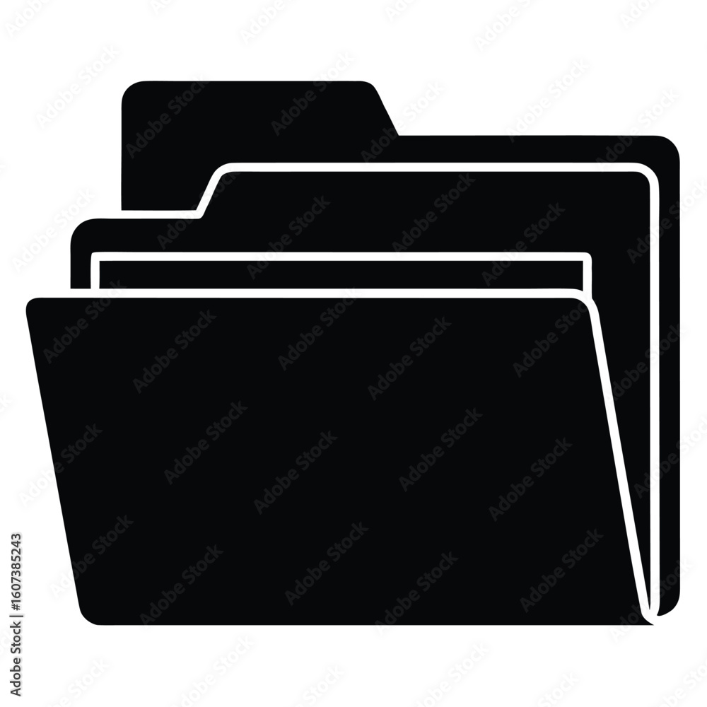 Aufkleber simple file folder silhouette graphic design element isolated on white background