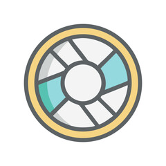 Obraz premium Colorful ring buoy icon symbolizing safety and protection concept