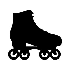 Silhouette of a quad roller skate with a high boot style design