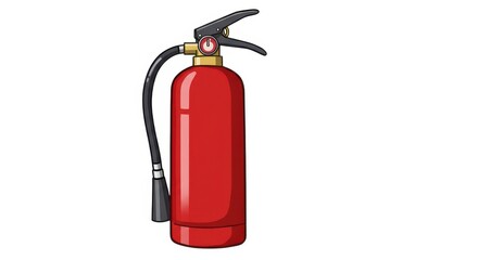 Red fire extinguisher isolated on white background