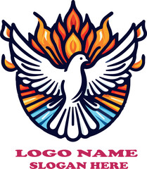 Espiritu santo logo vector white background .