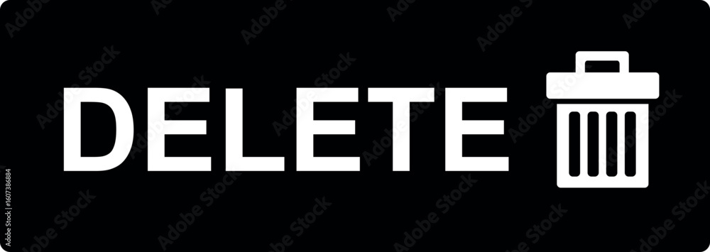 Poster vector illustration black and white icon rectangular shape delete button