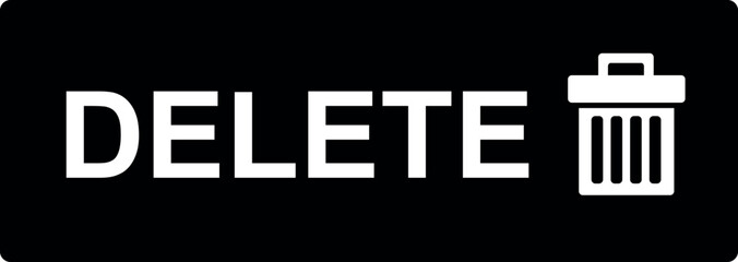 vector illustration black and white icon rectangular shape delete button