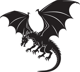 Flying Dragon Silhouette Vector Illustration