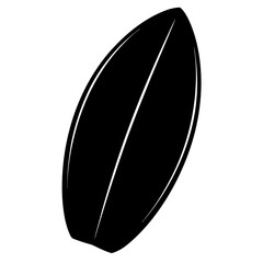 A simple graphic representation of a sunflower seed in black and white