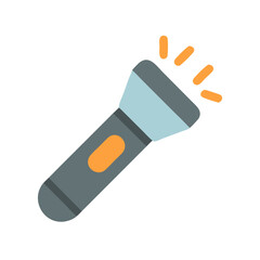 Flashlight vector illustration on a solid black background isolated