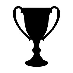 Silhouette of a classic award trophy with handles and decorative base