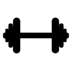 Black dumbbell with weights on each side for exercise and training