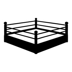 Illustration of a silhouette boxing ring representing combat sports and competition