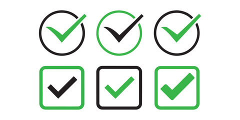 check mark right and cross  icon set.