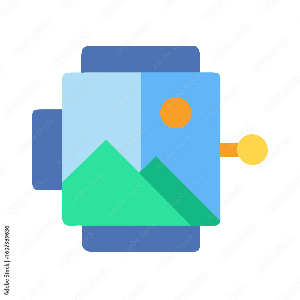 Poster flat design image compression icon on black background