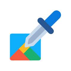 Color picker tool over multicolor graphic on black background