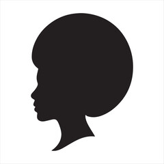 Afro Texture Woman Hair Icon – Bold Circular Pattern Vector with Dense Curl Detail