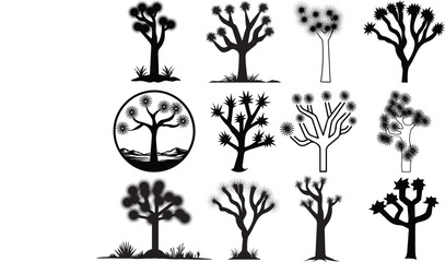 Joshua Tree Eps, Vector Images Black and White