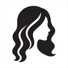 Wavy Soft Woman Hair Icon – Gentle Undulating Curve Vector Illustration