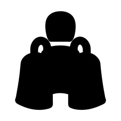 Silhouette of Binoculars Illustration for Exploration, Navigation, and Observation
