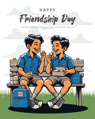Celebrating the joy and warmth of true friendship in a colorful vector style