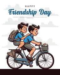 Celebrating the joy and warmth of true friendship in a colorful vector style