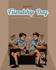 Celebrating the joy and warmth of true friendship in a colorful vector style
