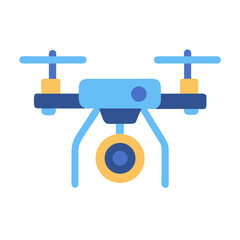 Flat Vector Illustration of a Modern Camera Drone