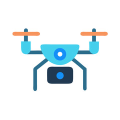 Isolated flat vector drone icon illustration on black background