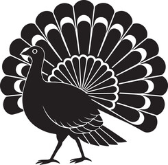 A vector cartoon illustration of a wild turkey, a majestic bird with detailed feathers, ideal for nature and animal-themed designs