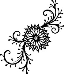 Elegant Sunflower Vine Tattoo ornament Frame