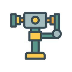 Stylized flat icon illustration of construction leveling tool