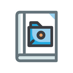 Illustrated book showcasing file folder icon graphic design