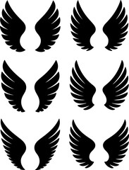 Wings Collection, Angel Wings, Feathered Wings,  vector bundle