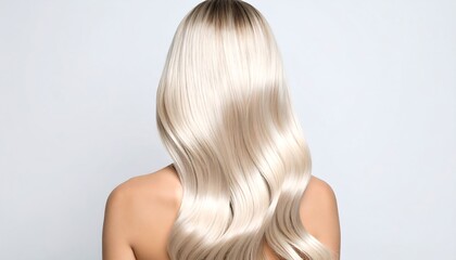 Fototapeta premium Blonde hair waves on a light background