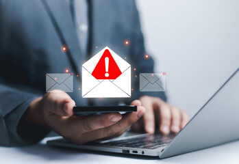 New email notification concept, business online communication, email communication, digital...
