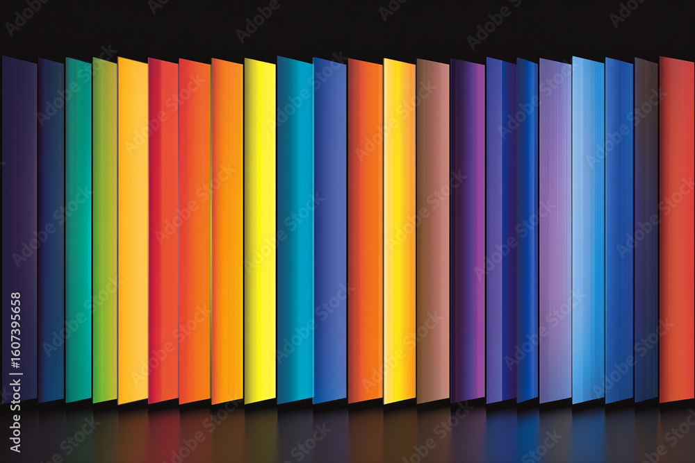 Poster gradient rainbow colors arranged in a striking display