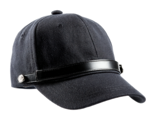 Fashionable black cap urban product lighting trendy lifestyle isolated on transparent background