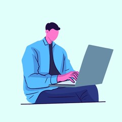 businessman working on laptop