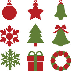 Elegant Christmas Ornament Vector Illustrations