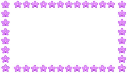 Purple orchid flower frame