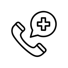 Obraz premium medical phone call line art vector on transparent background