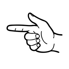point hand gesture line art vector