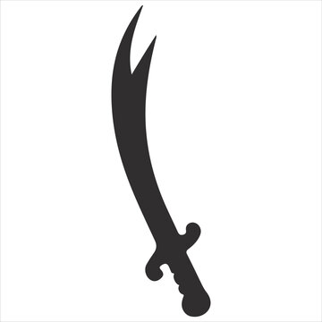 Zulfikar Sillouette Vector Isloated On White Background