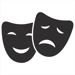 Theartre Sillouette Vector Isloated On White Background