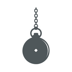 Antique Chain Hanging Watch Vector Illustration