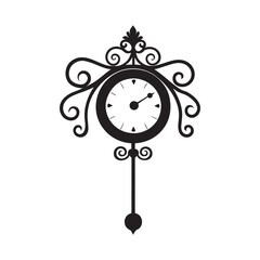 Antique Ornate Wall Clock Illustration