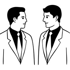 Two businessmen in conversation, icon