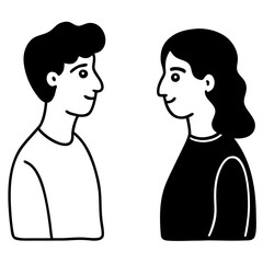 Couple having a conversation, icon