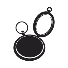 Open Cover Pocket Watch Silhouette Art